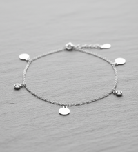 Fusskette 925 Sterling Silber vergoldet Zirkonia rhodiniert - Avrum