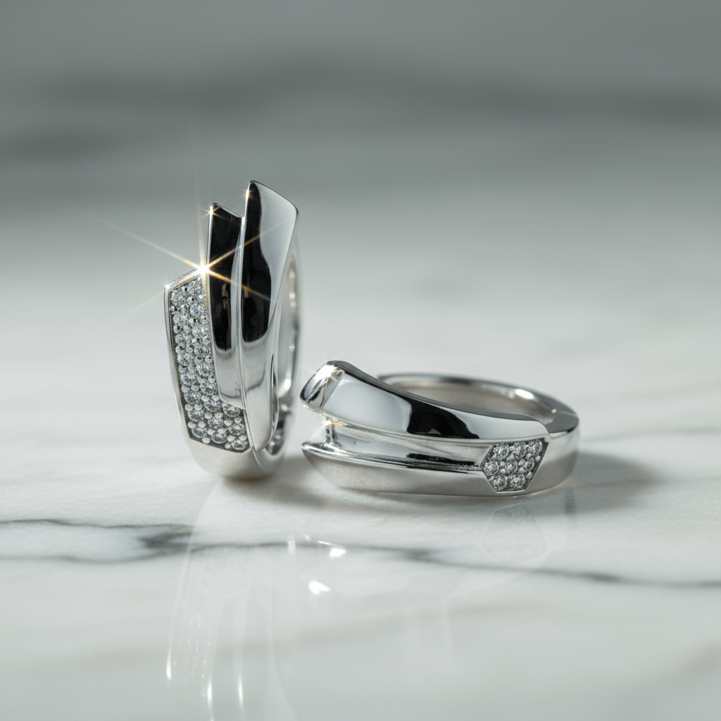 Klappcreolen 925 - Sterling Silber rhodiniert - Avrum