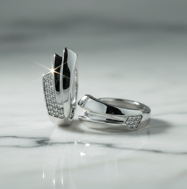 Klappcreolen 925 - Sterling Silber rhodiniert - Avrum