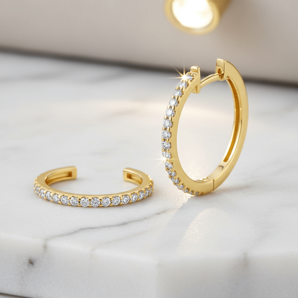 Klappcreolen Gelbgold Zirkonia 585 - Avrum