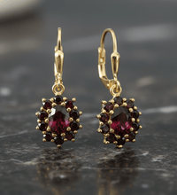 Ohrhänger 925 Sterling Silber Granat Vergoldet - Avrum