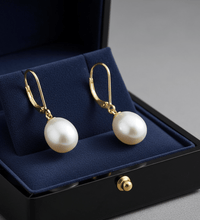 Ohrhänger Gold Perle weiß 8 - 8,5mm 585 - Avrum