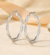 Ohrringe aus 925er Sterling - Silber, gedrehte Creolen, verschiedene Größen 40mm - Avrum