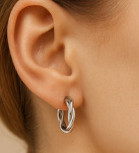 Ohrringe aus 925er Sterling - Silber, gedrehte Creolen, verschiedene Größen 40mm - Avrum