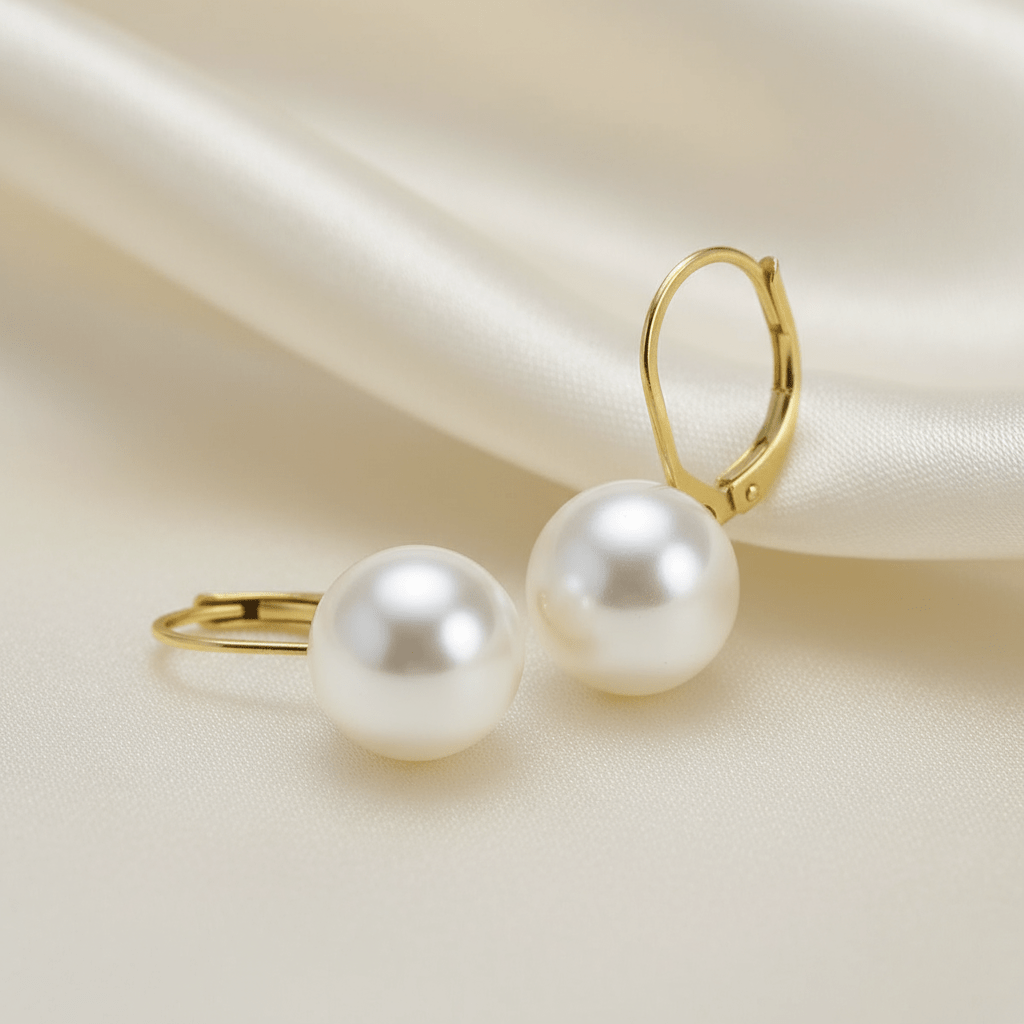 Ohrringe Gold Perlen weiß 8 - 8,5mm 333 - Avrum