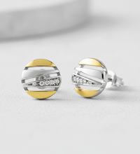 Ohrstecker 925 Silber zweifarbig Zirkonia - Avrum