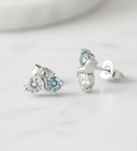 Ohrstecker 925 Sterling Silber rhodiniert Zirkonia und Kristall - Avrum