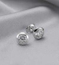 Ohrstecker 925 Sterling Silber Zirkonia rund Rhodiniert - Avrum