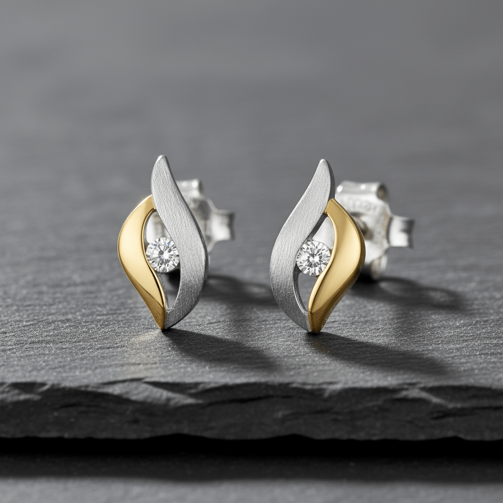 Ohrstecker Silber zweifarbig - Avrum