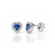 Ohrstecker Weißgold Zirkonia blau und weiß
