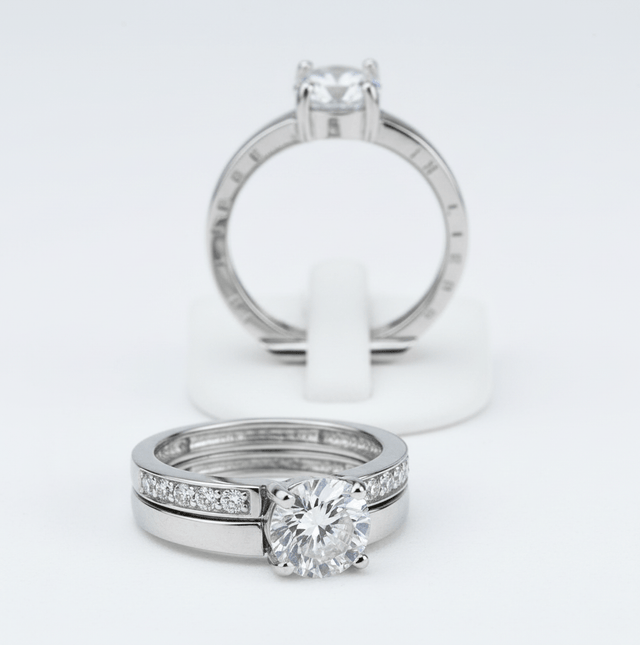 Ring 925 Silber Zirkonia weiß Gravur 