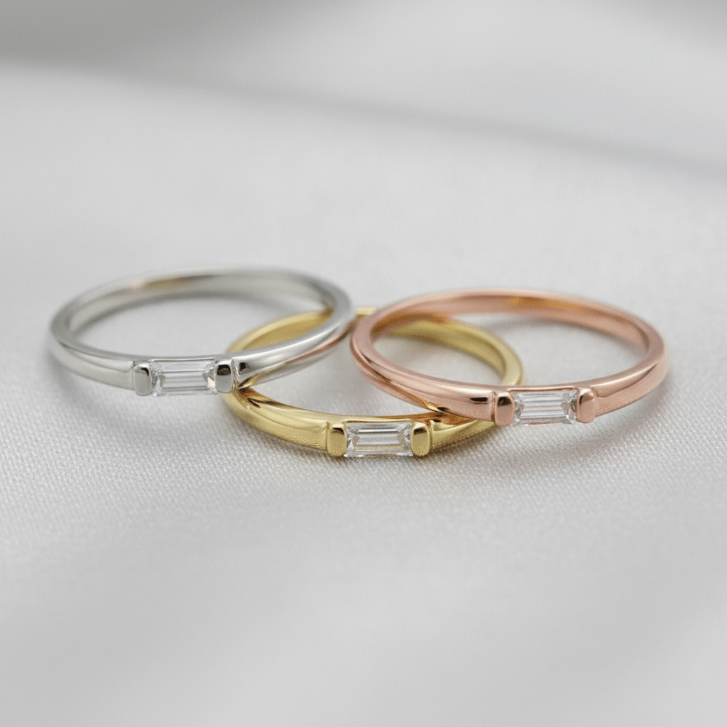 Ring Set 925 Silber dreifarbig Zirkonia weiß 052 (16,6) - Avrum