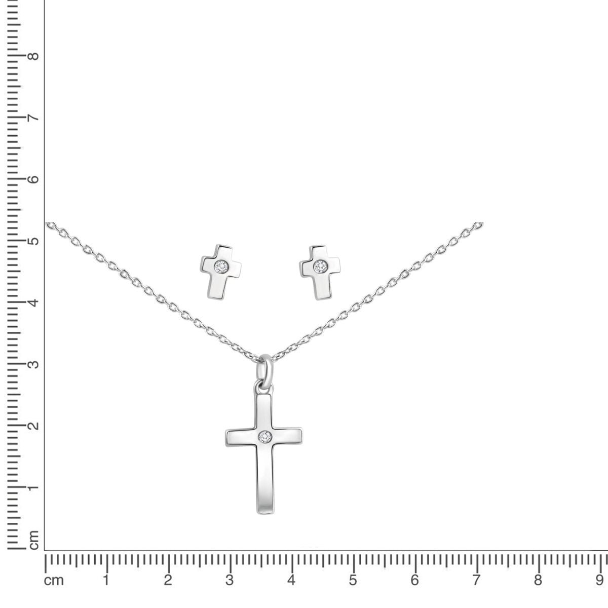 Set Anhänger/Kette und Ohrstecker 925 Sterling Silber rhodiniert 3 - teiliges Set - Avrum