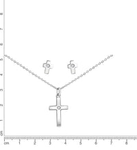 Set Anhänger/Kette und Ohrstecker 925 Sterling Silber rhodiniert 3 - teiliges Set - Avrum