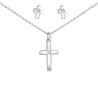 Set Anhänger/Kette und Ohrstecker 925 Sterling Silber rhodiniert 3 - teiliges Set - Avrum