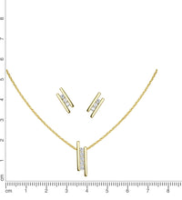 Set Anhänger/Kette und Ohrstecker 925 Sterling Silber vergoldet Zirkonia - Avrum