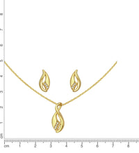 Set Anhänger/Kette und Ohrstecker 925 Sterling Silber vergoldet Zirkonia - Avrum